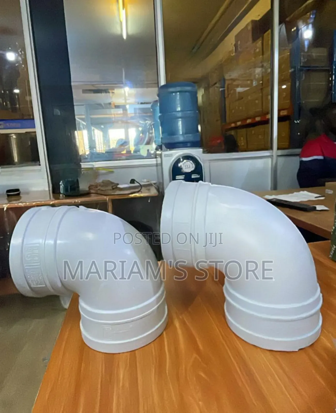 White Plastic Pipe Fittings Are 90-Degreebends or Elbows.