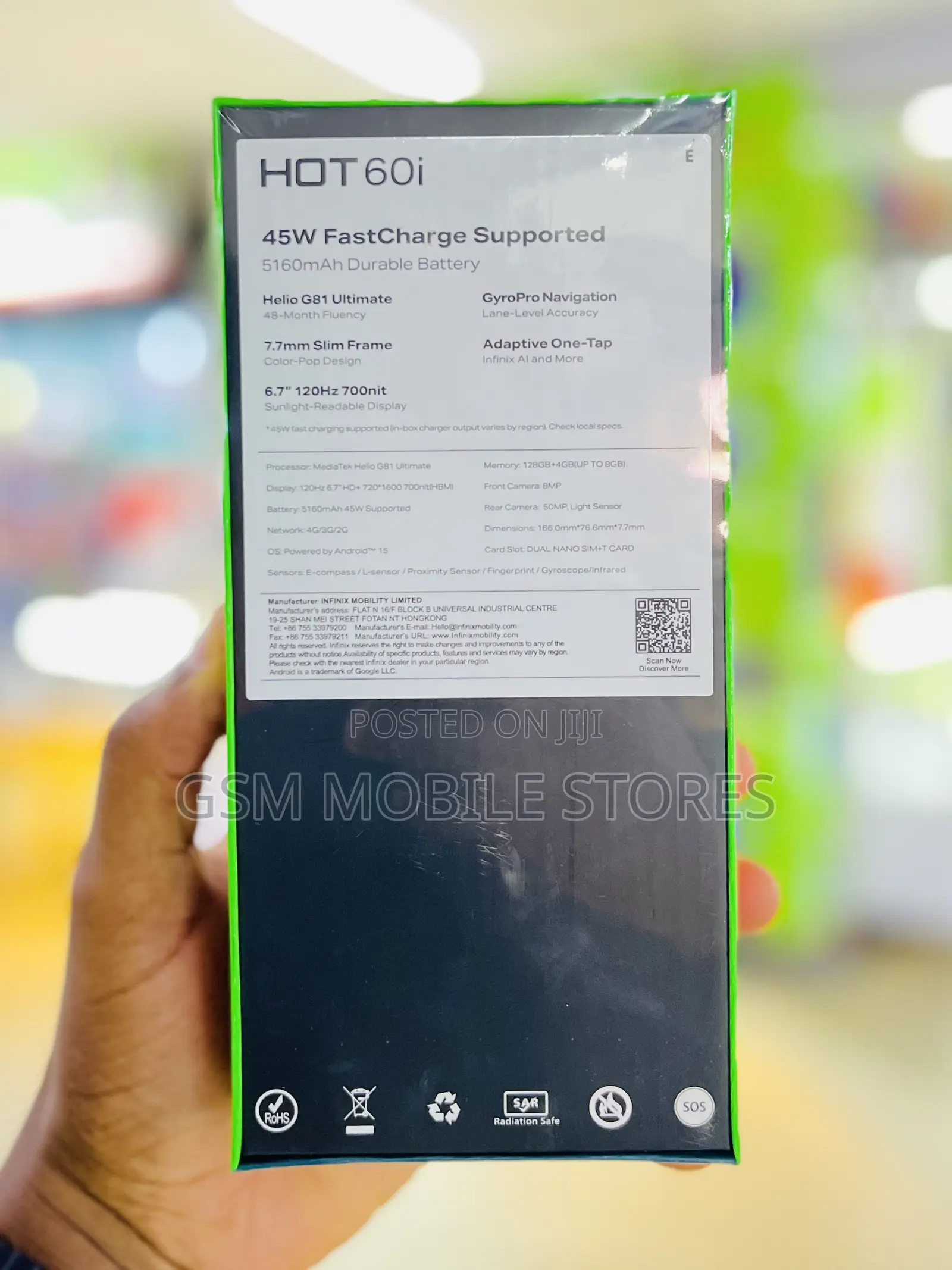 New Infinix Hot 60i 128 GB Black
