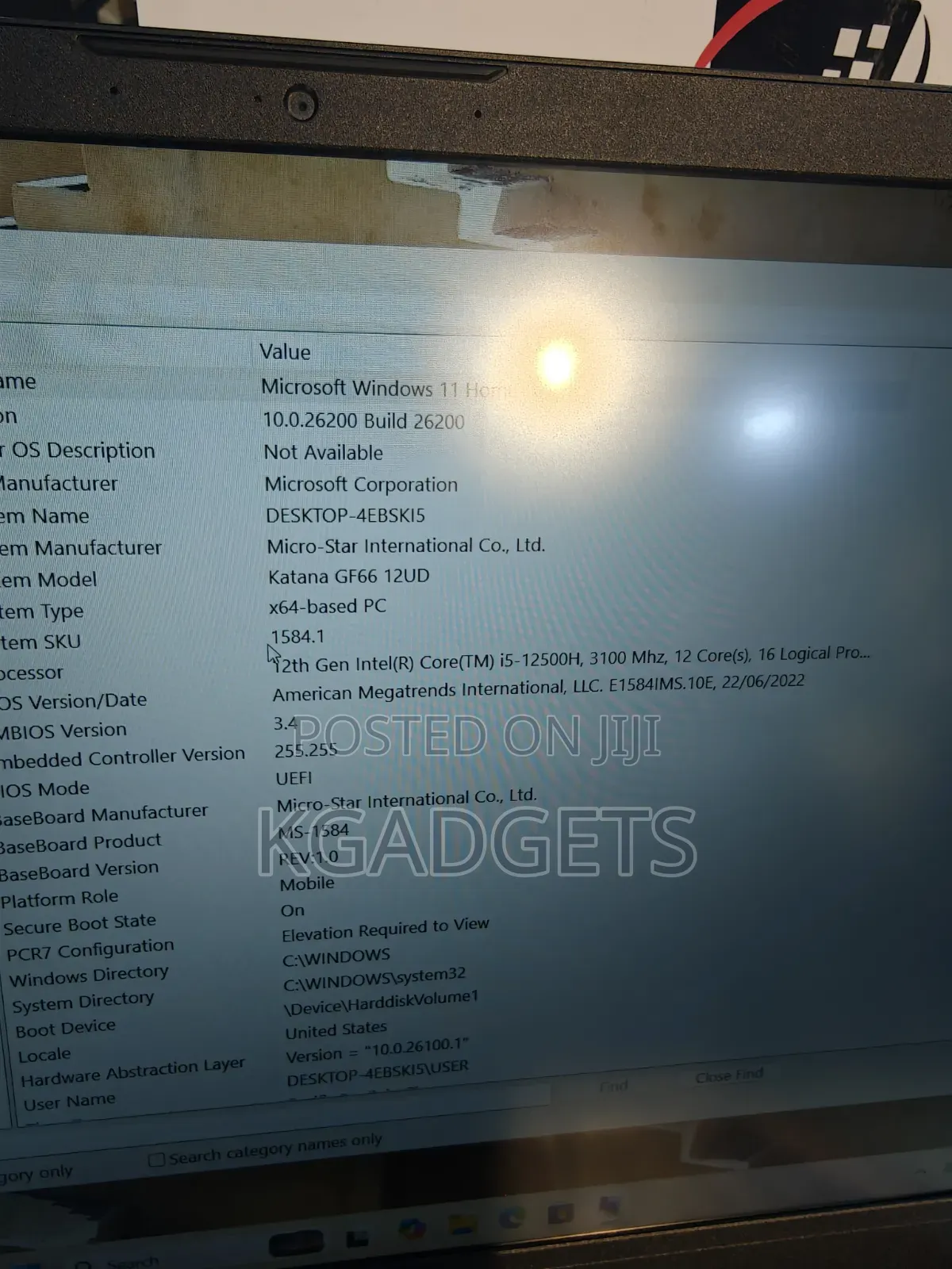 New Laptop MSI Katana GF66 16GB Intel Core i5 HDD+SSD 512GB