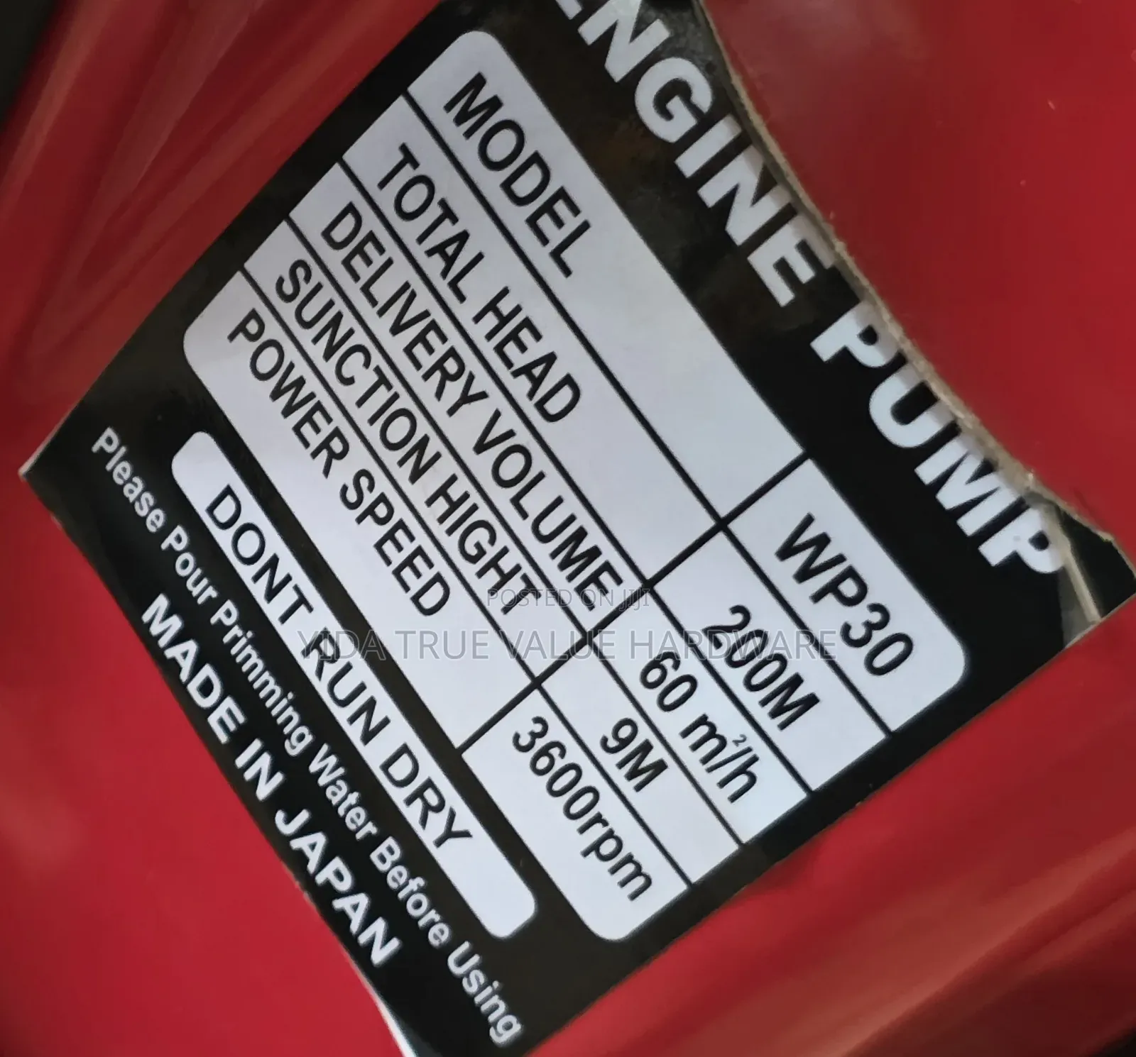 High Pressure Diesel Water Pump Honda