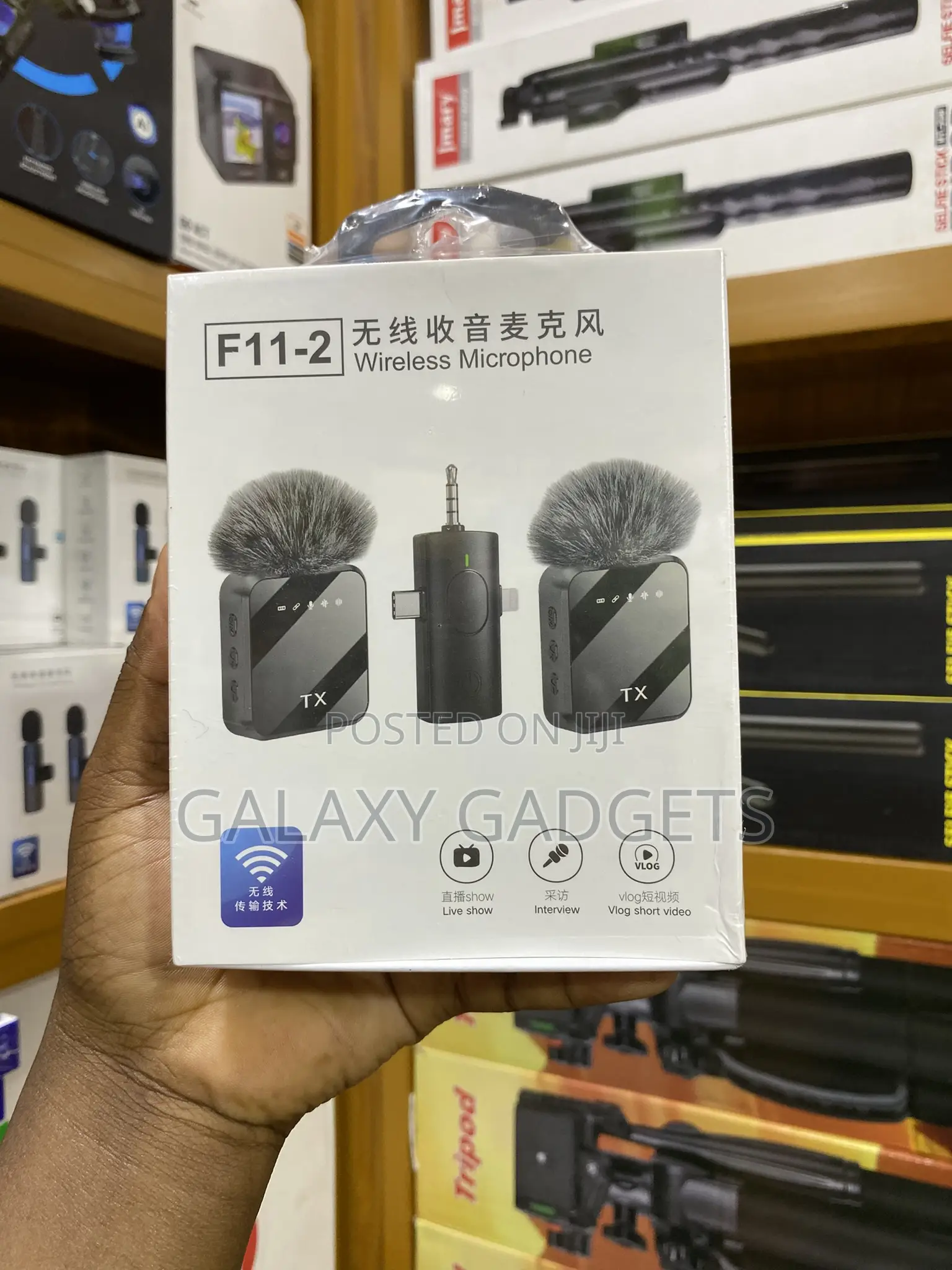 Tx F11-2 3 in 1 Wireless Microphone, Noise Cancellation Wireless Mic