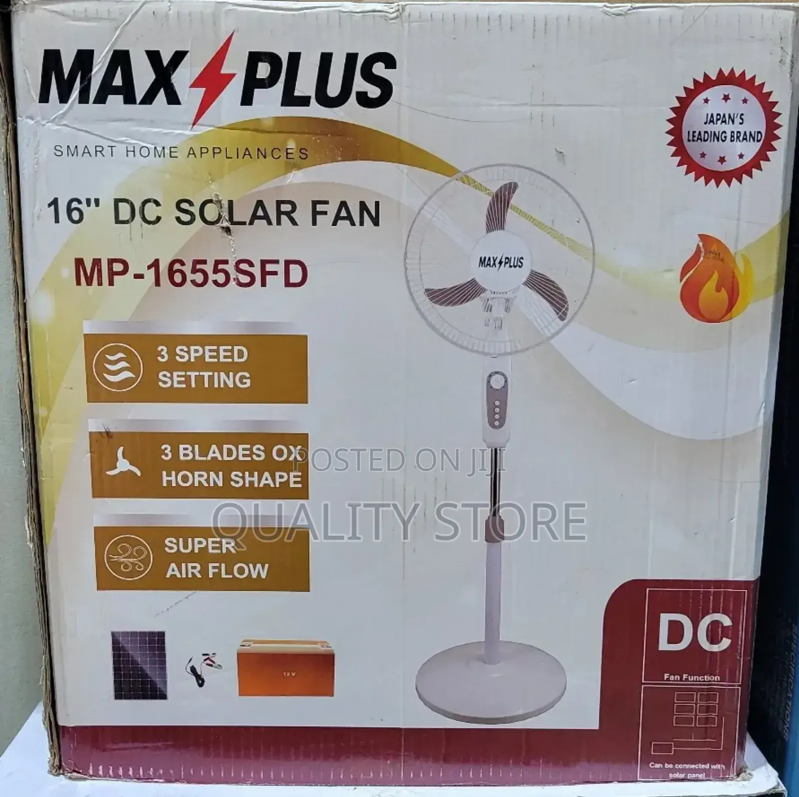 Max Plus 16" Dc Solar Fan