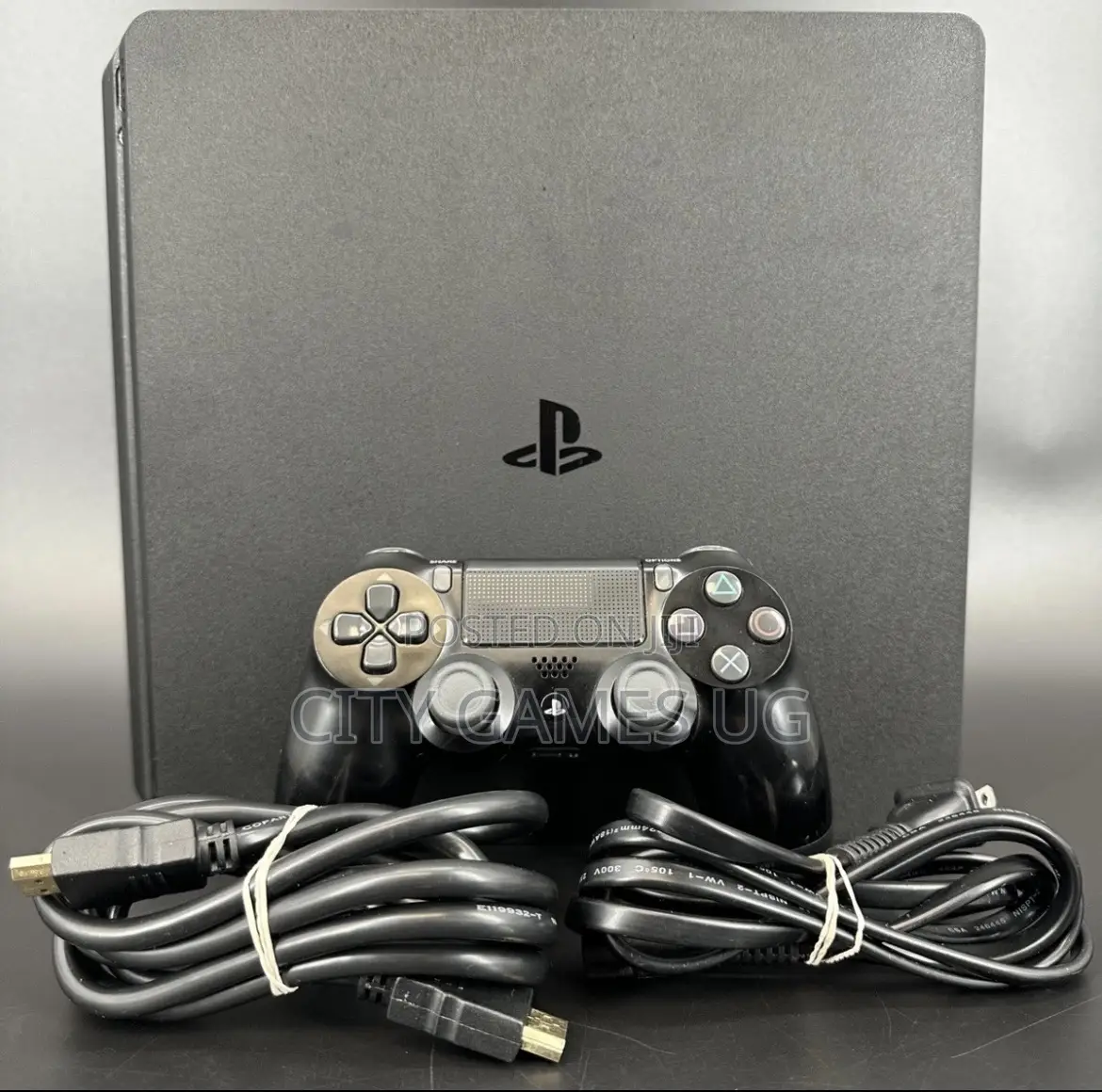 Sony Playstation 4 Slim Console Ps4 Black W/ Controllers and Cables