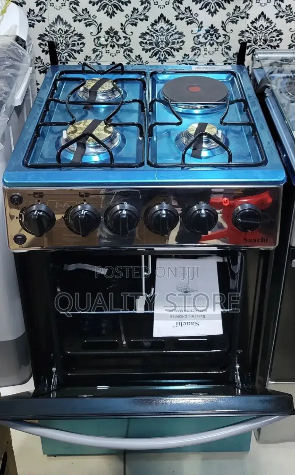 Saachi Stand Gas Cooker 3gas +1 Electric 50×50