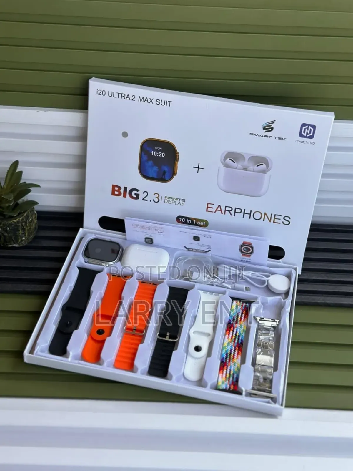 I20 Ultra Max Smartwatch | 7 Straps + Earbuds + Case