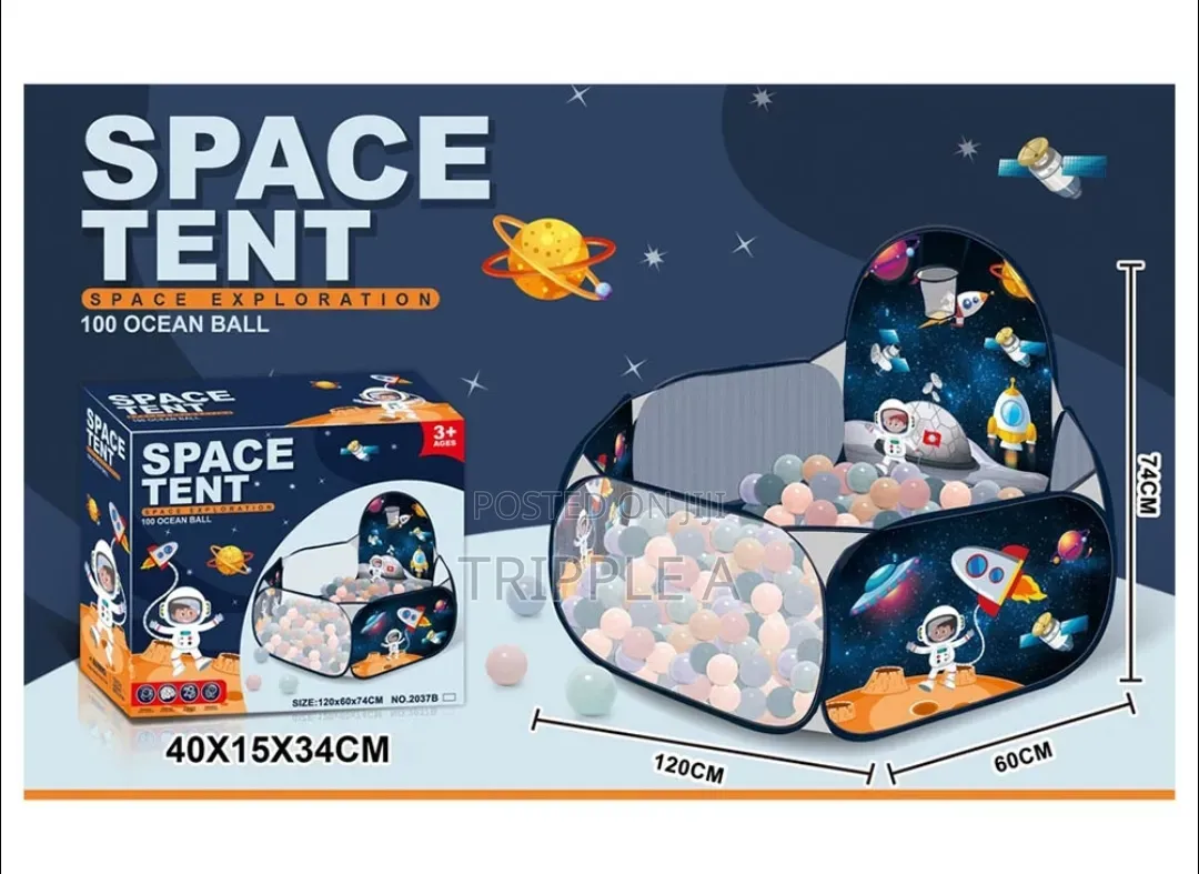 Kids Pop Up Space Play Tent With 100 Balls