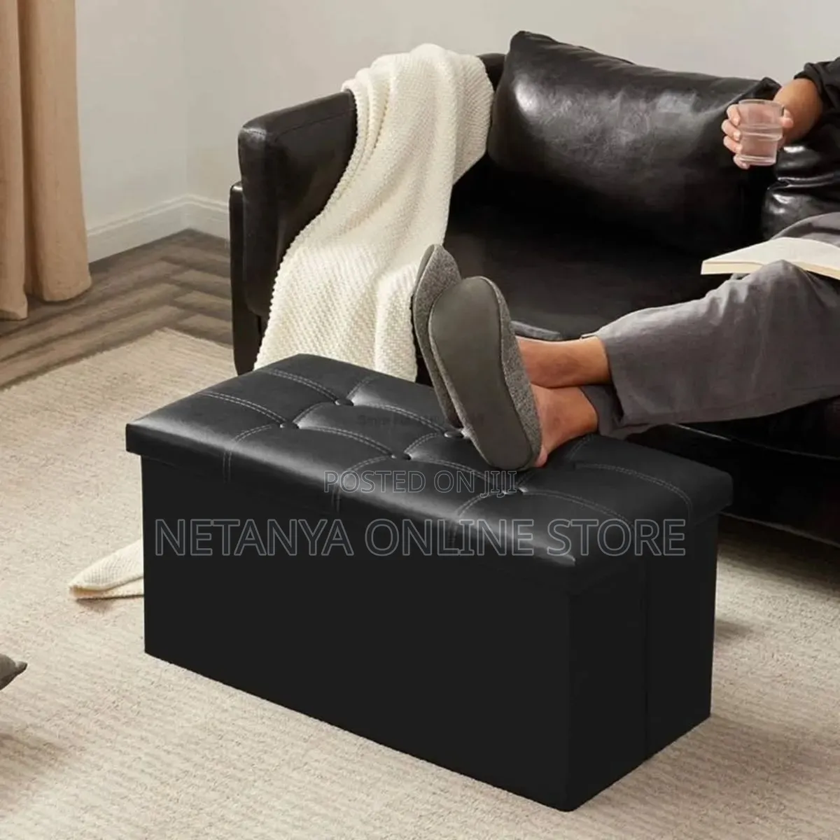 Brand New Leather Ottoman /Storage Box