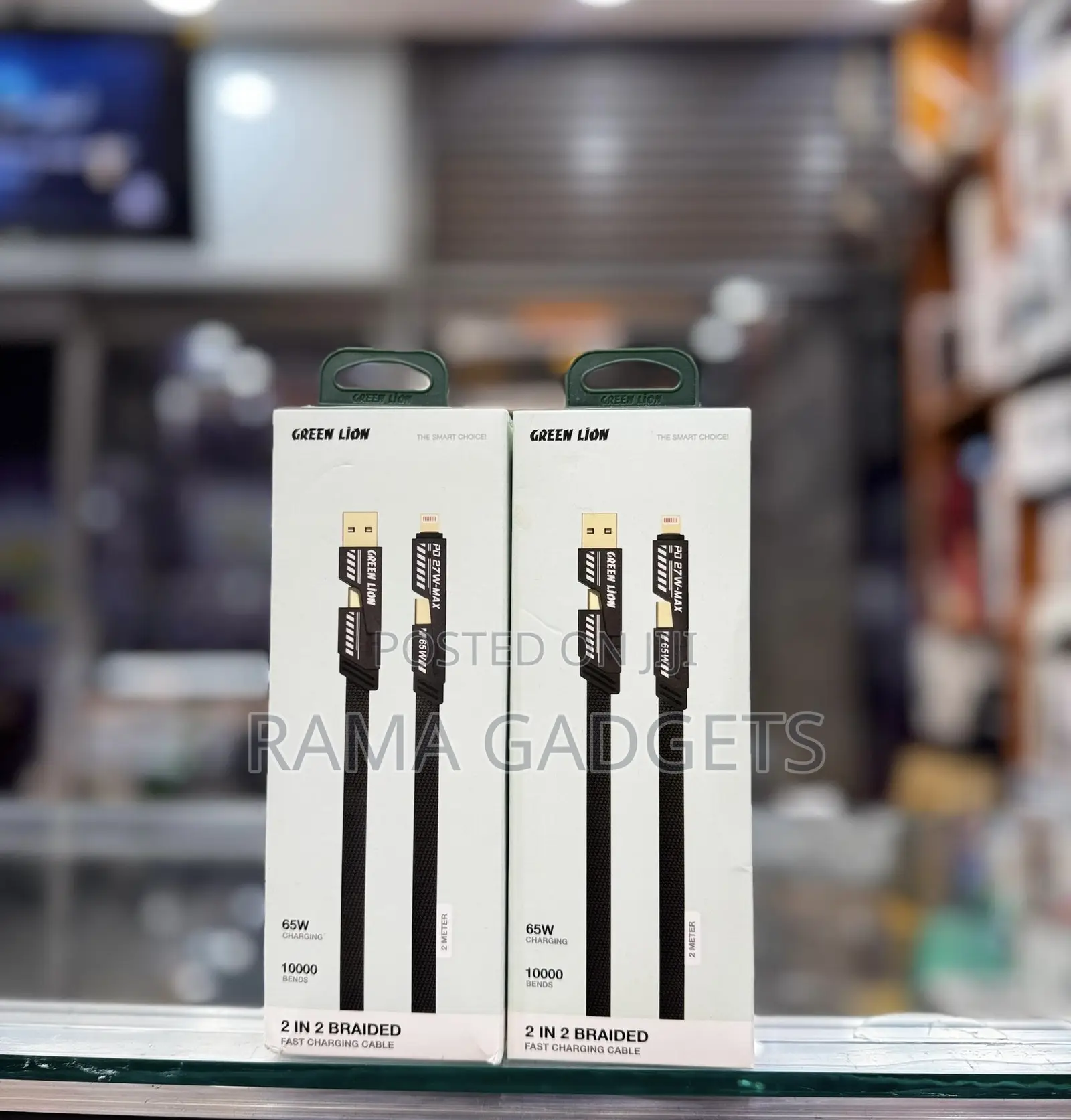 Green Lion 2-in-2 Braided Fast Charging Cable