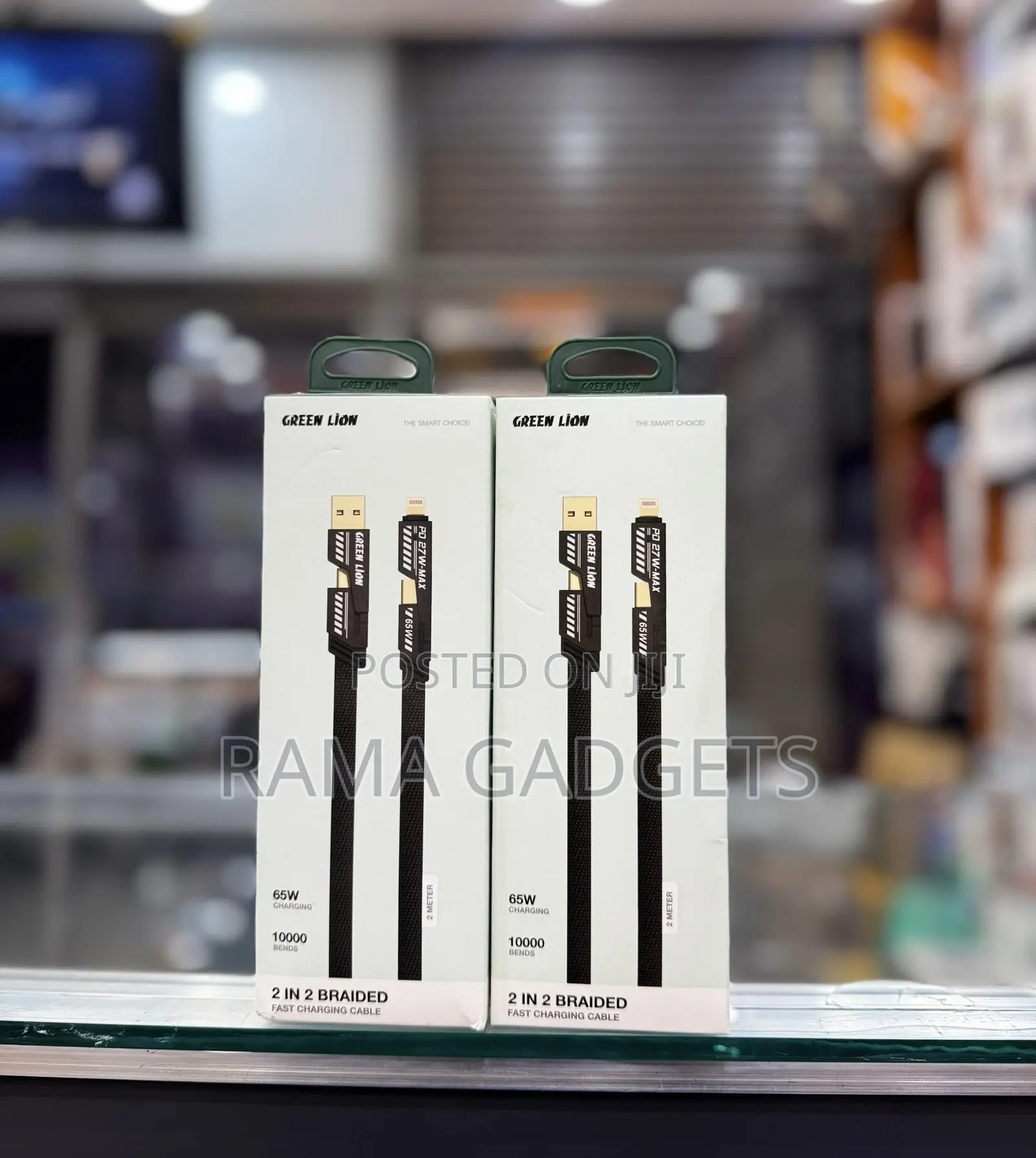 Green Lion 2-in-2 Braided Fast Charging Cable