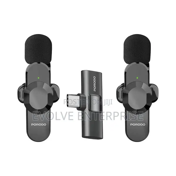 Porodo Audix Pro Lavalier Dual Microphone Type-C Lightning