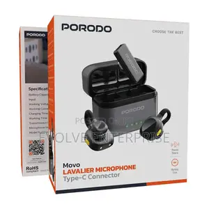 Porodo Movo Lavalier Microphone Type-C Connector - Black