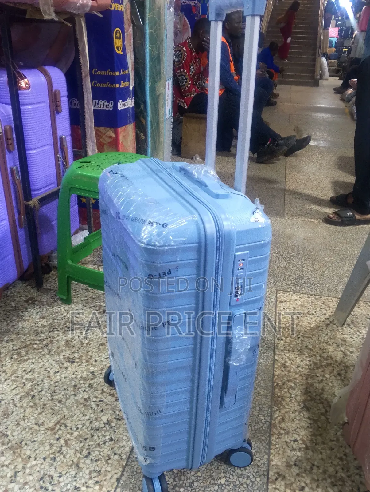 Pure Rubber Plastic Suitcases. Small.( Blue)