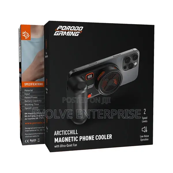 Porodo Gaming Arcticchill Magnetic Phone Cooler With Ultra-Quiet Fan