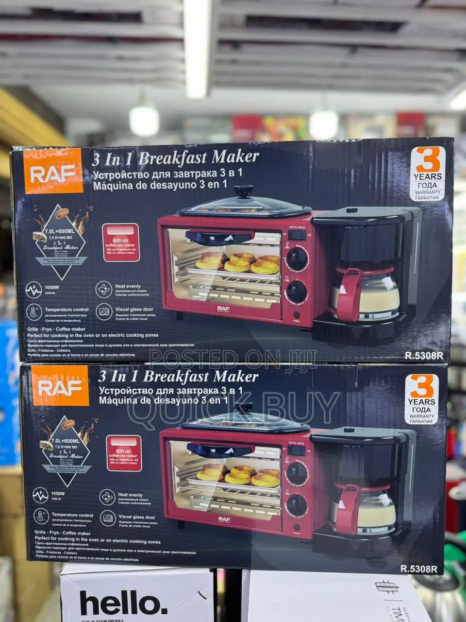 Raf 3 in 1 Breakfast Maker, Model R.5308r.
