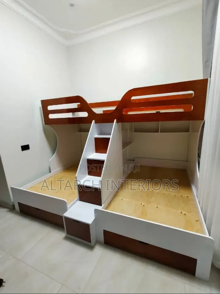 Modern 3 Bed Decker Well Finished in White and Mahogany Color