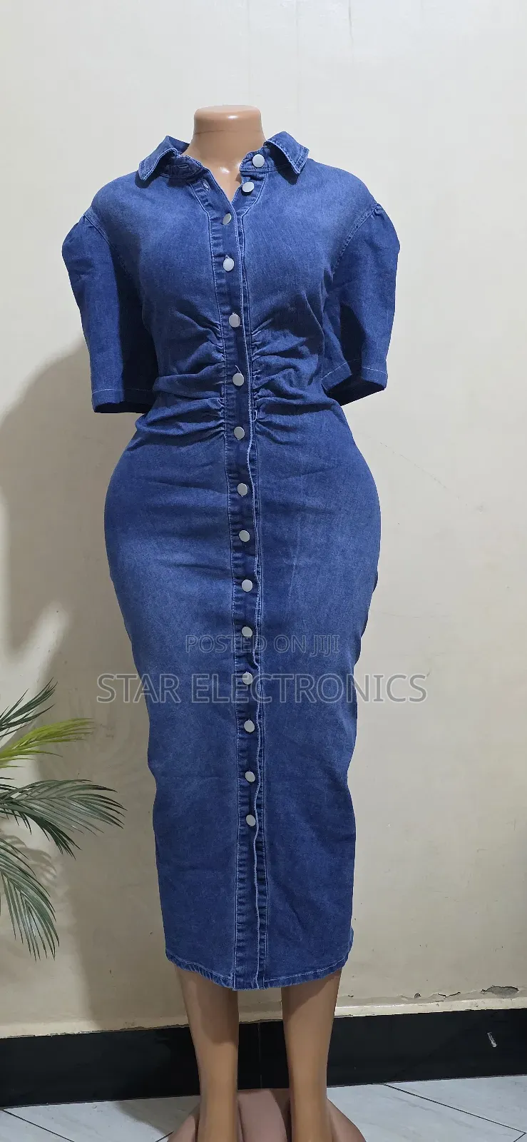 Jean Button Dress