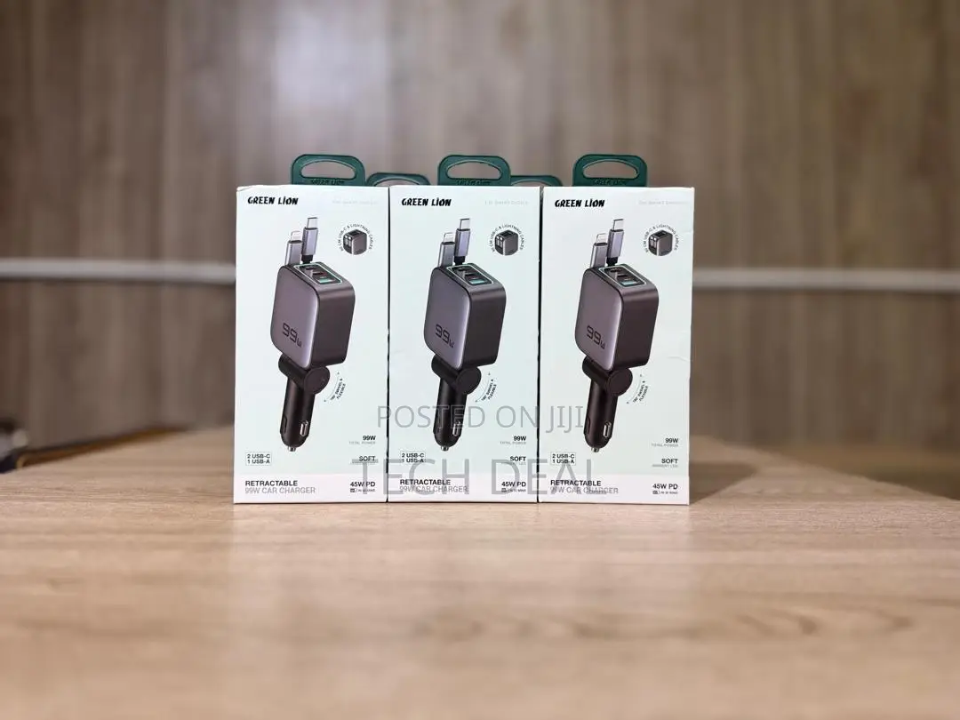 Green Lion Retractable 99w Car Charger Pd 45w