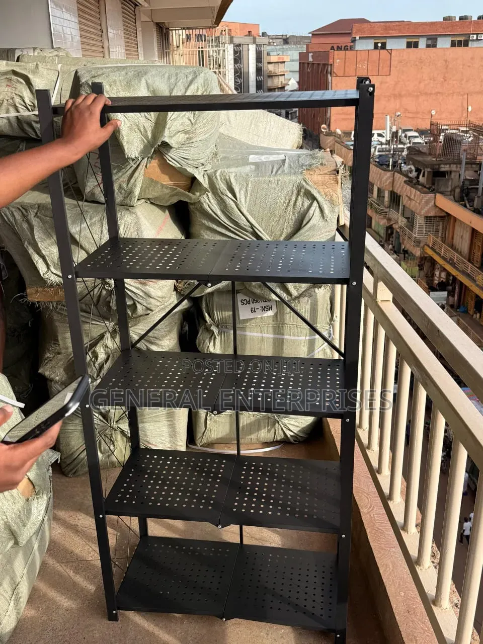 Heavy-Duty, 5-Tier Metal Storage Shelf With Wheels.