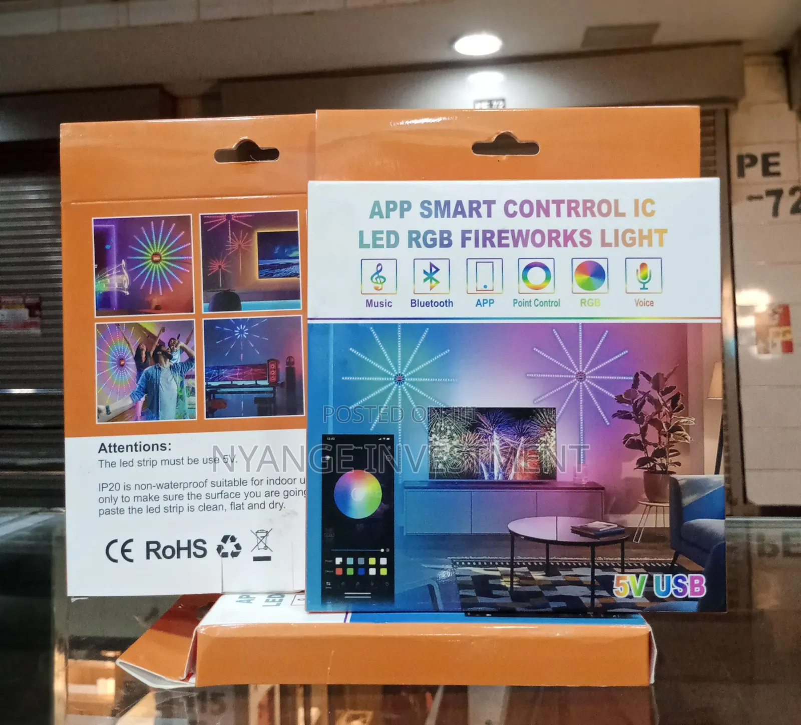App Smart Contrrol Ic Led RGB Fireworks Light. App Smart Control