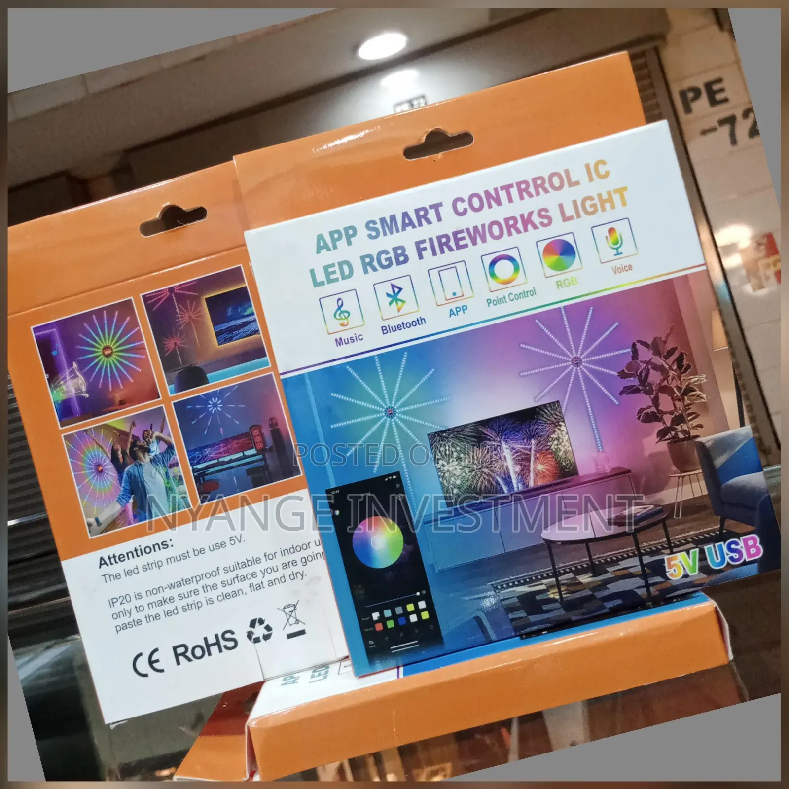 App Smart Contrrol Ic Led RGB Fireworks Light. App Smart Control