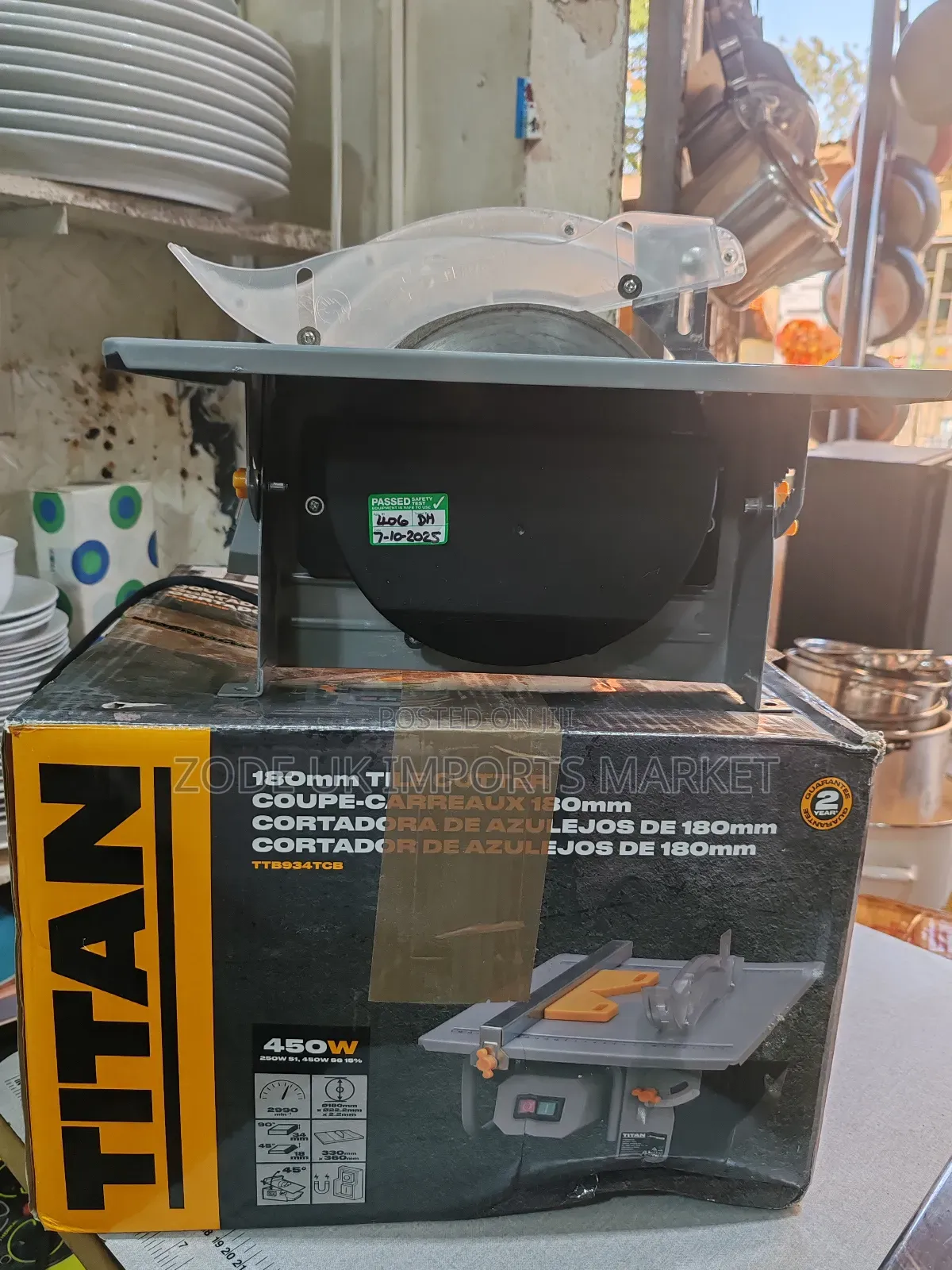 Titan 180mm Wet/Dry Tile Cutter