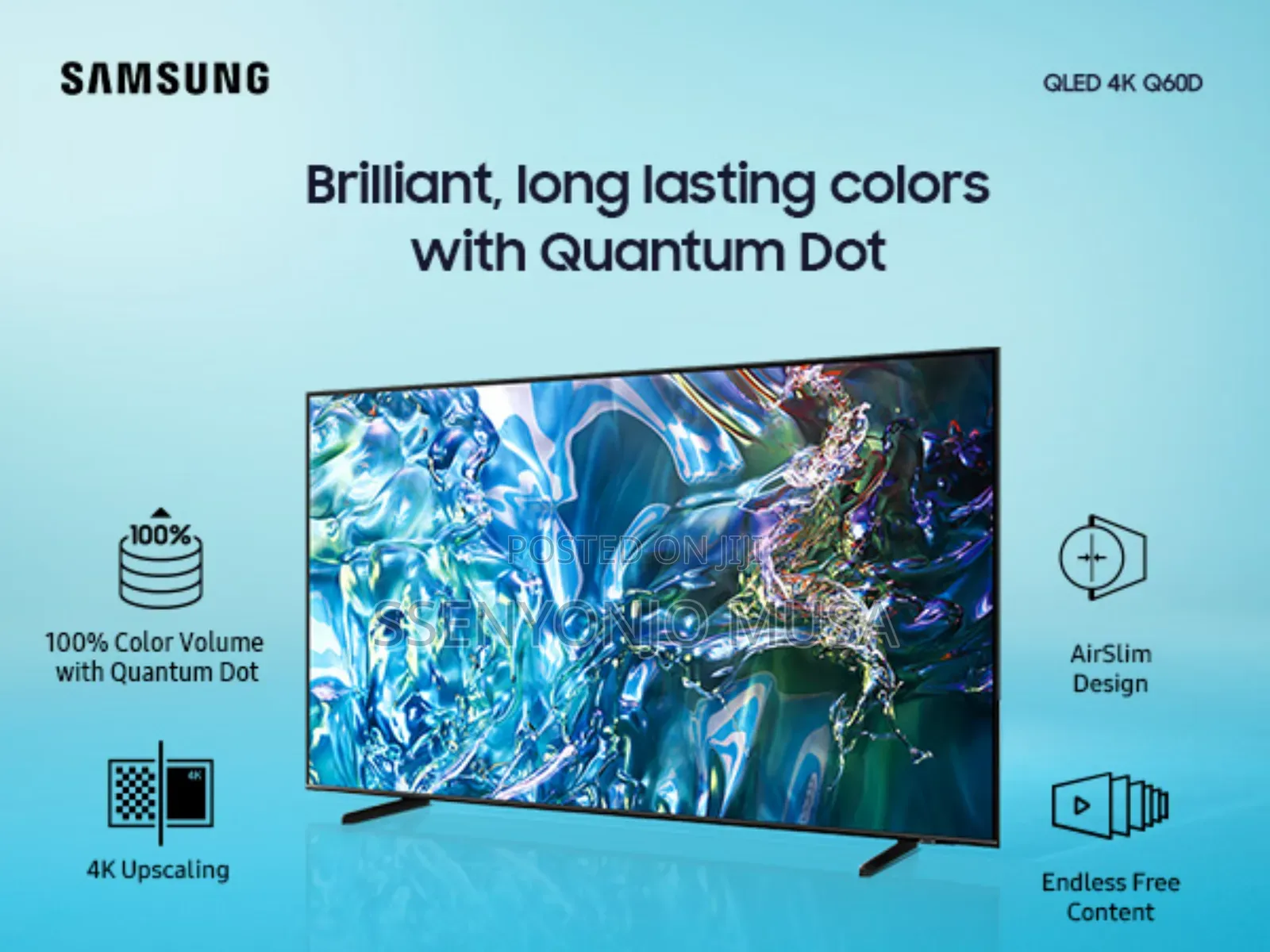 Samsung 65" Q60d Qled Smart Tv -Quantum Dot, Upscaling