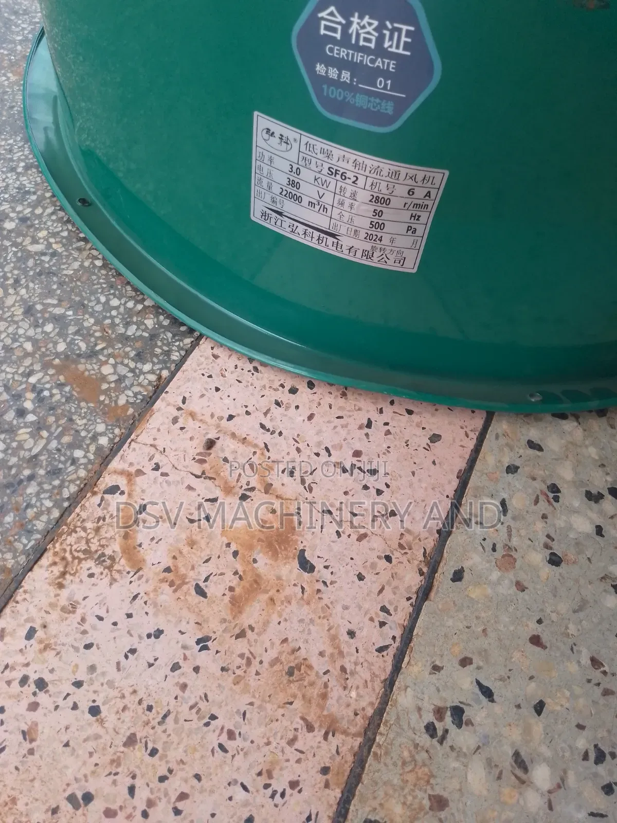 3kw 26" 660mm 380v 3 Phase 2800rpm High Speed 22000m3/Hr Extract Fan