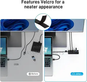 4 Port Usb 3.0 Hub 5ft/1.5m Cable With 5 GBPS Speed Usb-C Power Supply