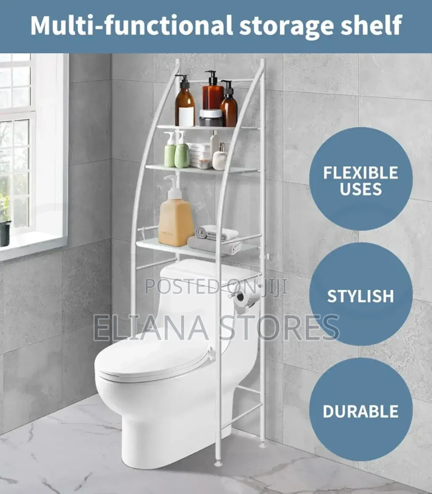 3-Tier Toilet Rack With Shelves