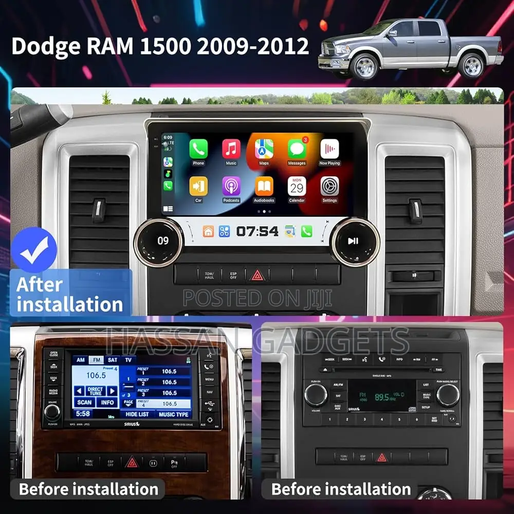 Car Radio Stereo for Dodge Ram 2009 2010 2011 2012 Replacement Carplay