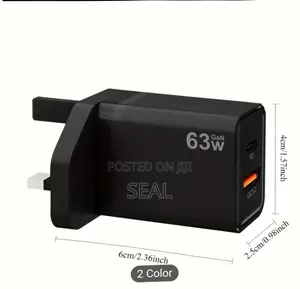 Super Fast Charging 63w Gan 2 in 1 Charger Adapter