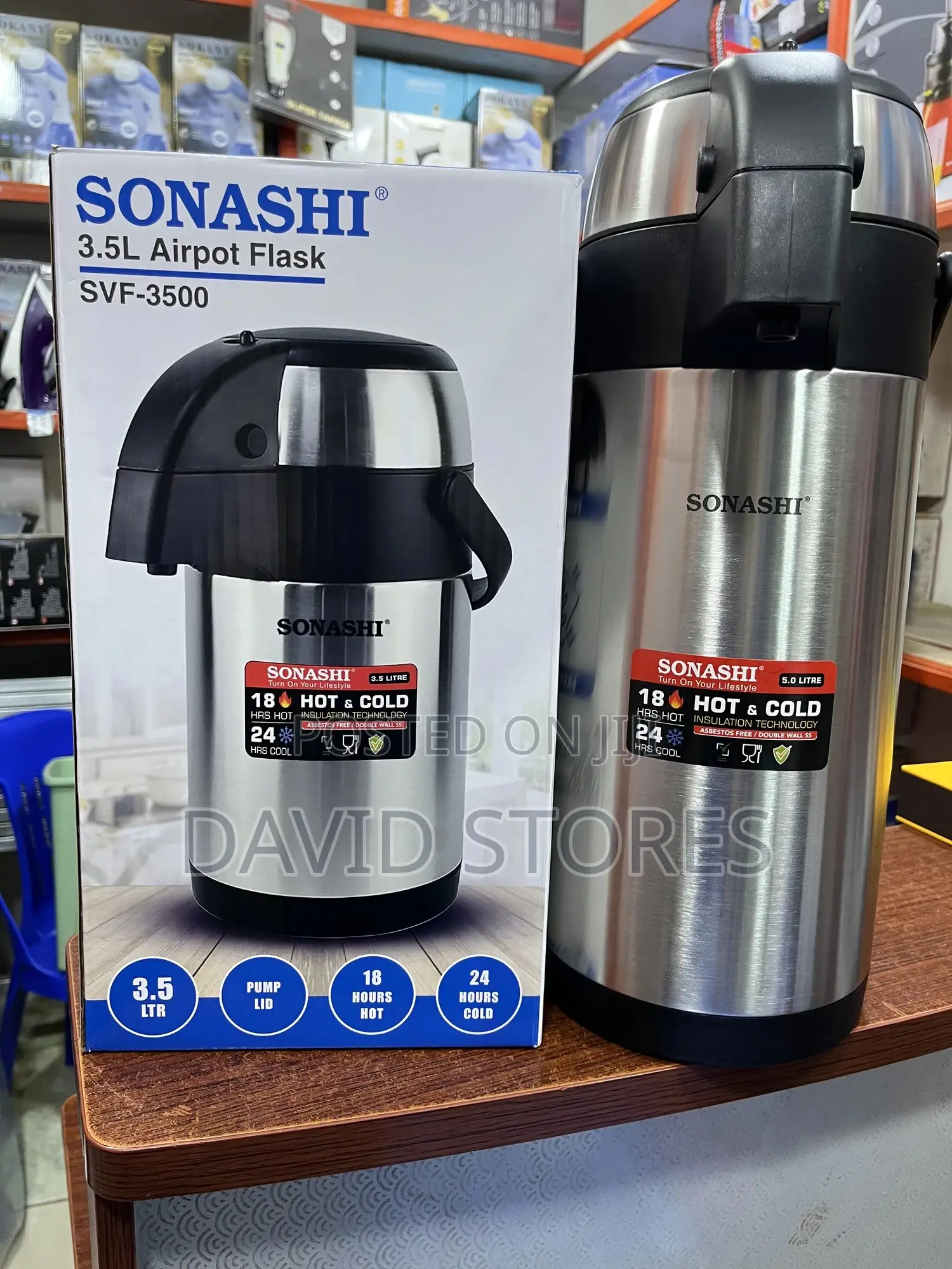 Sonashi SVF-3500 3.5l Airpot Flask – Hot Cold, Pump Dispenser