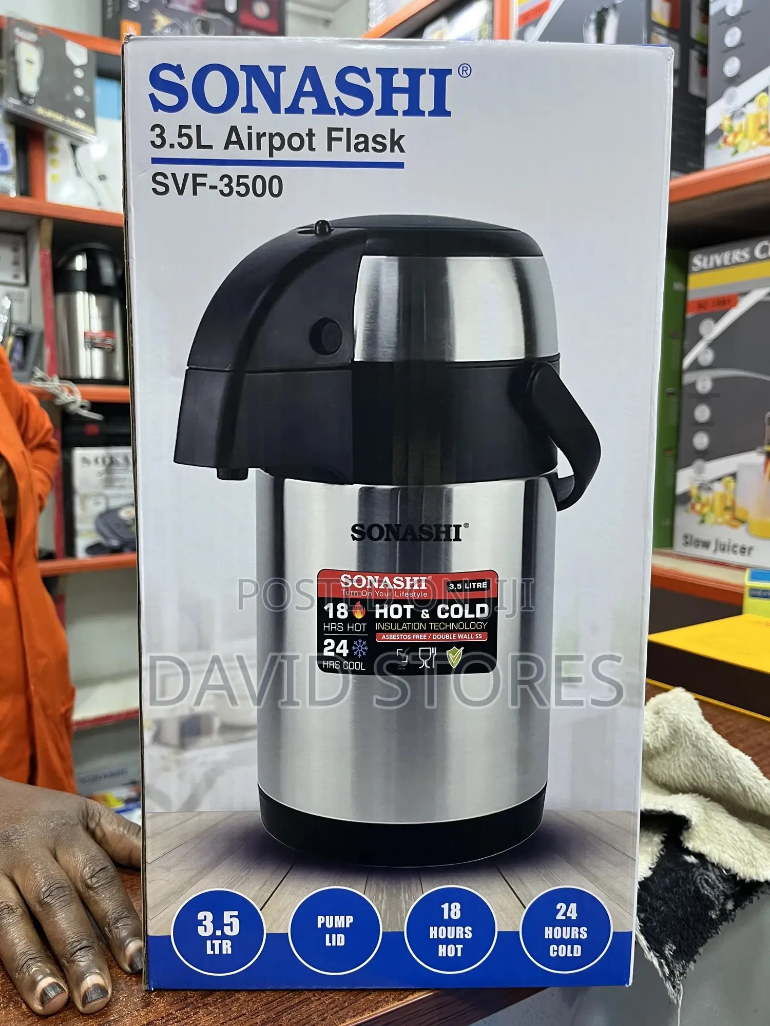 Sonashi SVF-3500 3.5l Airpot Flask – Hot Cold, Pump Dispenser