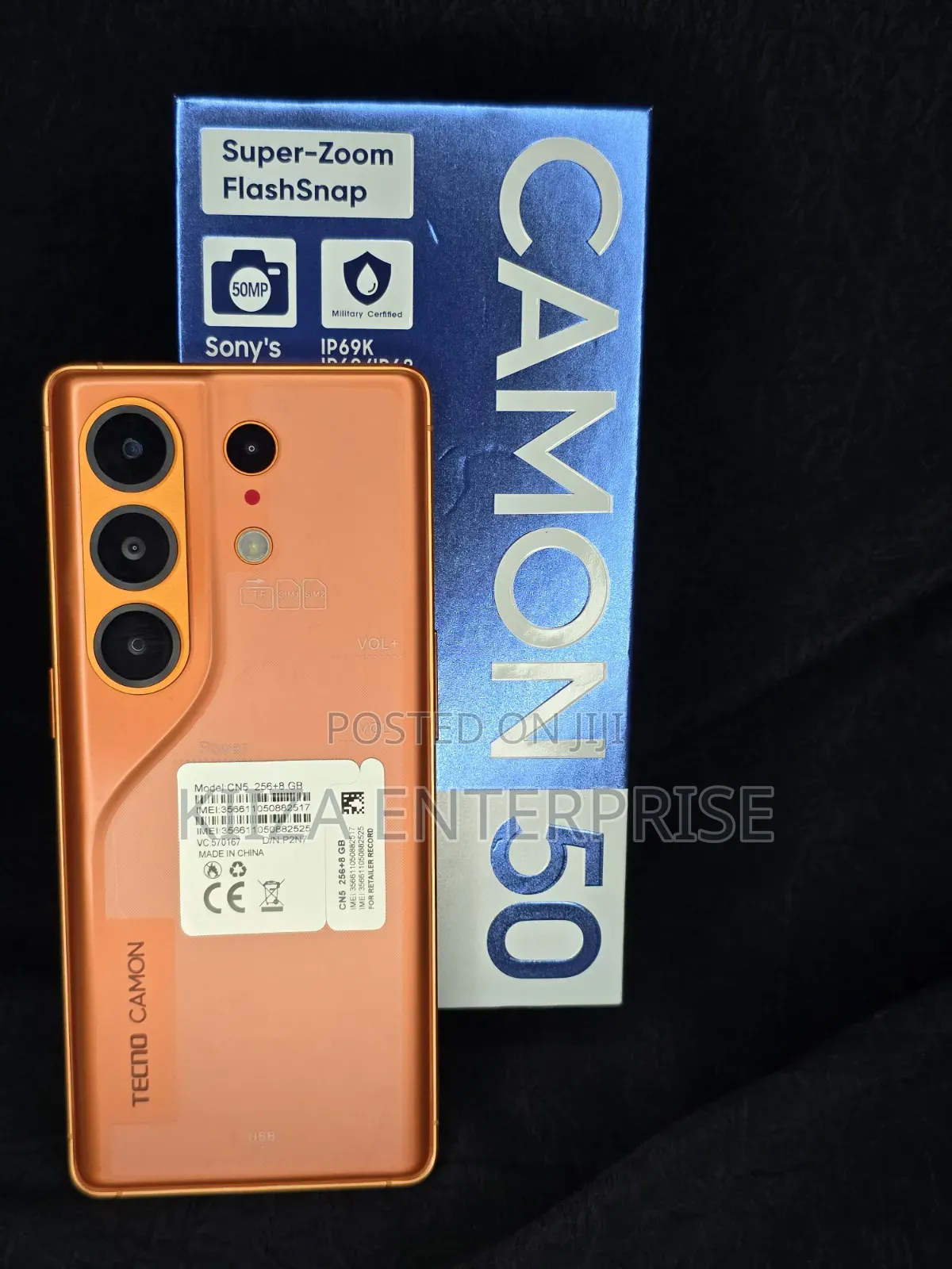 New Tecno Camon 50 256 GB Orange