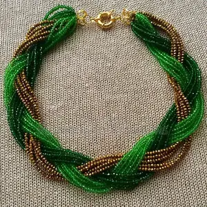 Emerald Gold Tangle Necklace