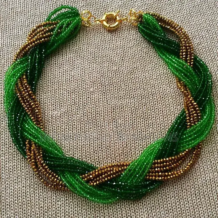 Emerald Gold Tangle Necklace