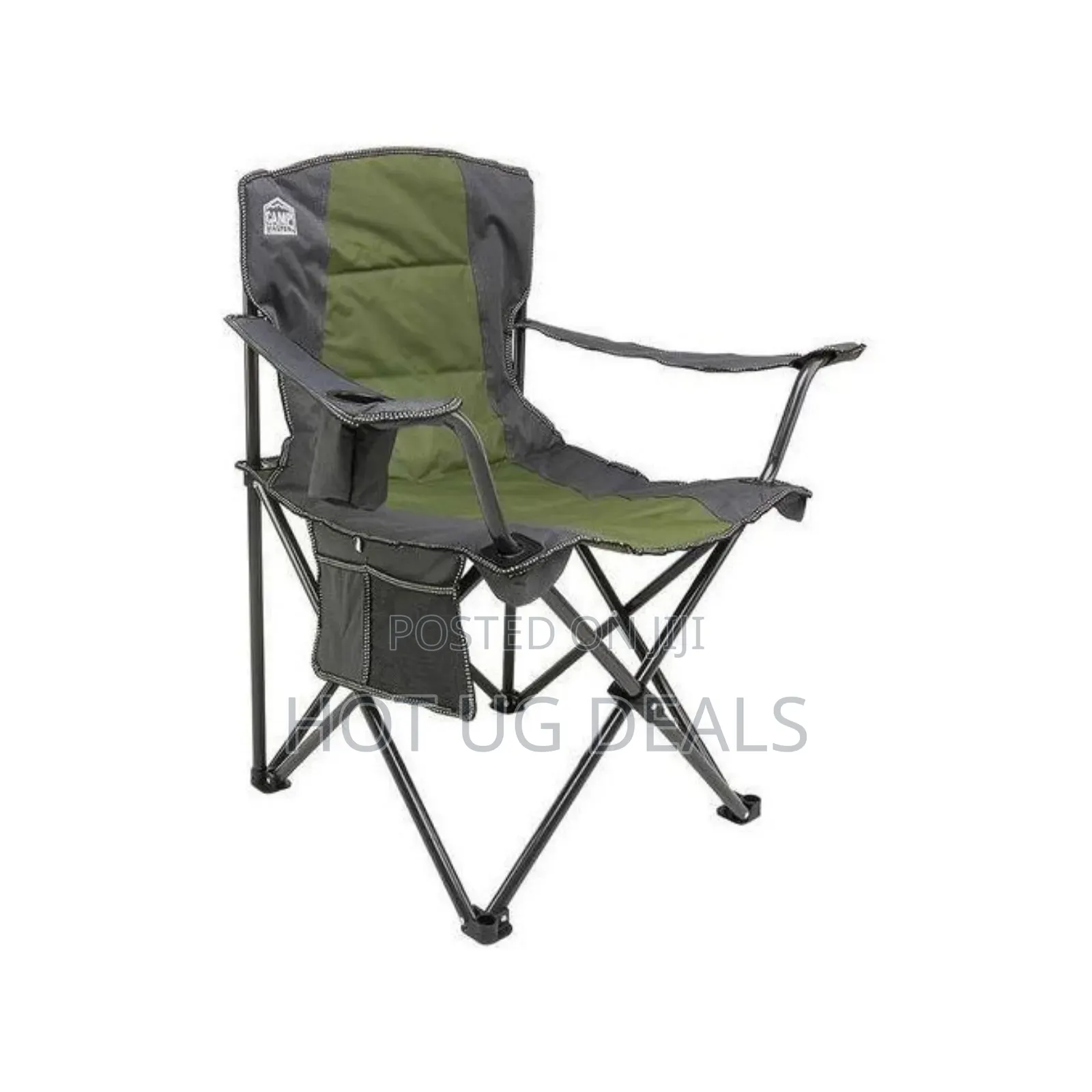 Folding Camping Chair With Integrated Cooler and Cup Holder