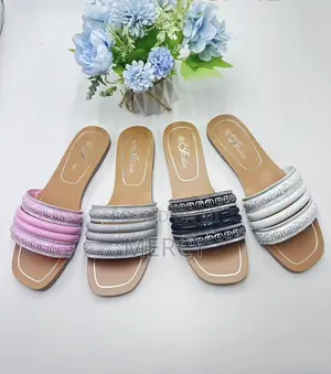 New Ladies Flat Slides | Braided Multi-Strap | 8 Colors Available