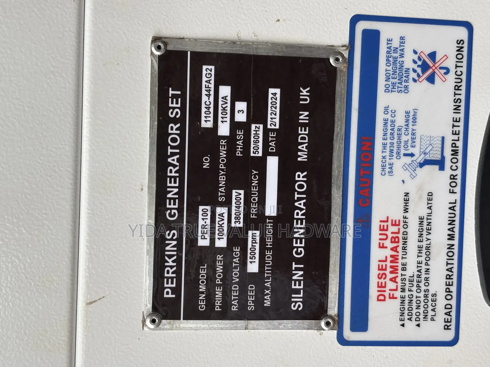 Perkins 100 Kva Diesel