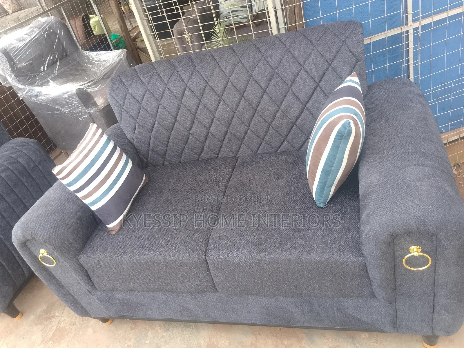 Latest 5 Seater Sofa Set, Dark Grey