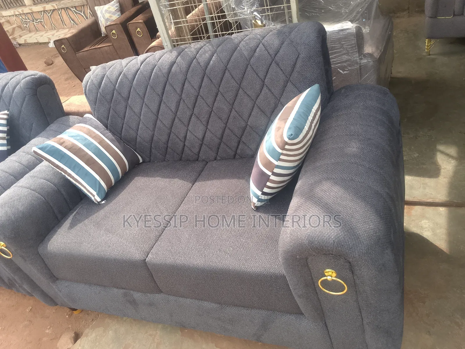 Latest 5 Seater Sofa Set, Dark Grey