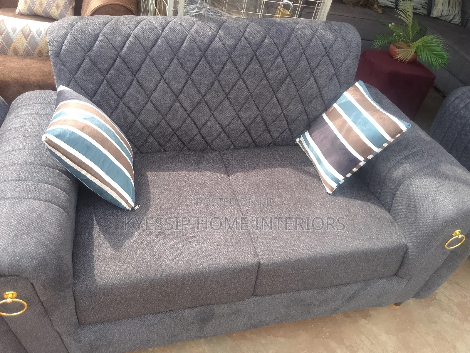 Latest 5 Seater Sofa Set, Dark Grey