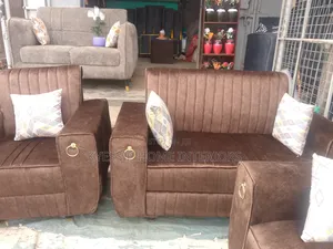 Luxurious 5 Seater Sofa Set,Velvet Brown