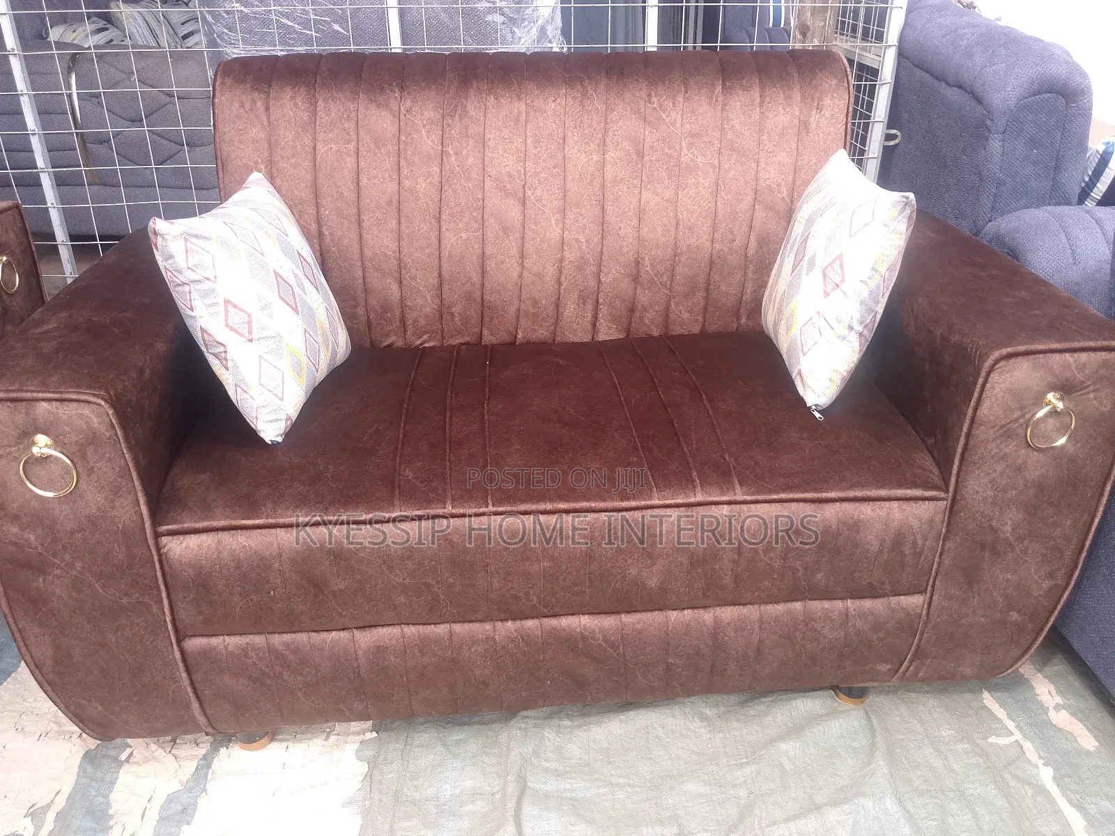 Luxurious 5 Seater Sofa Set,Velvet Brown