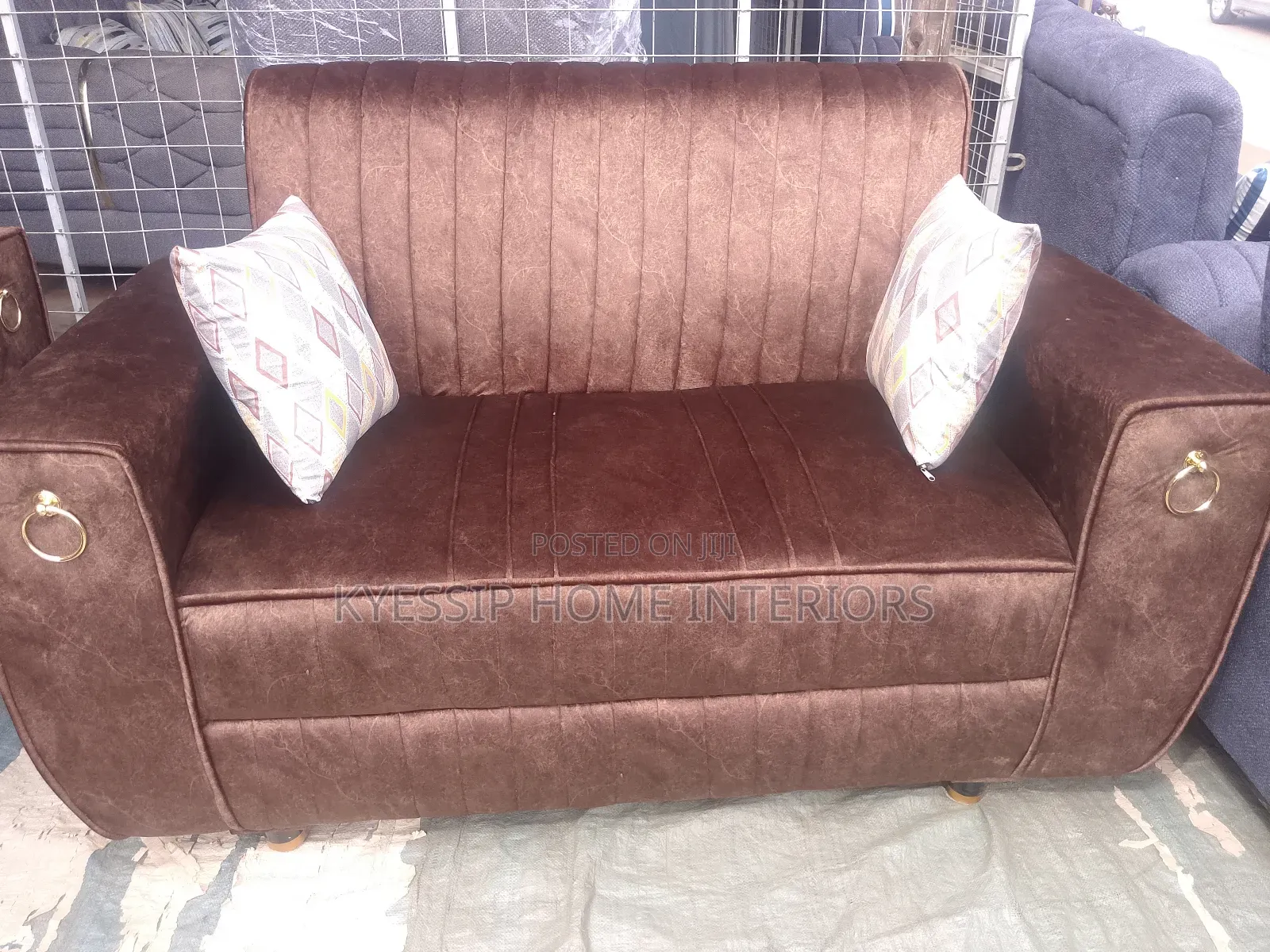 Luxurious 5 Seater Sofa Set,Velvet Brown