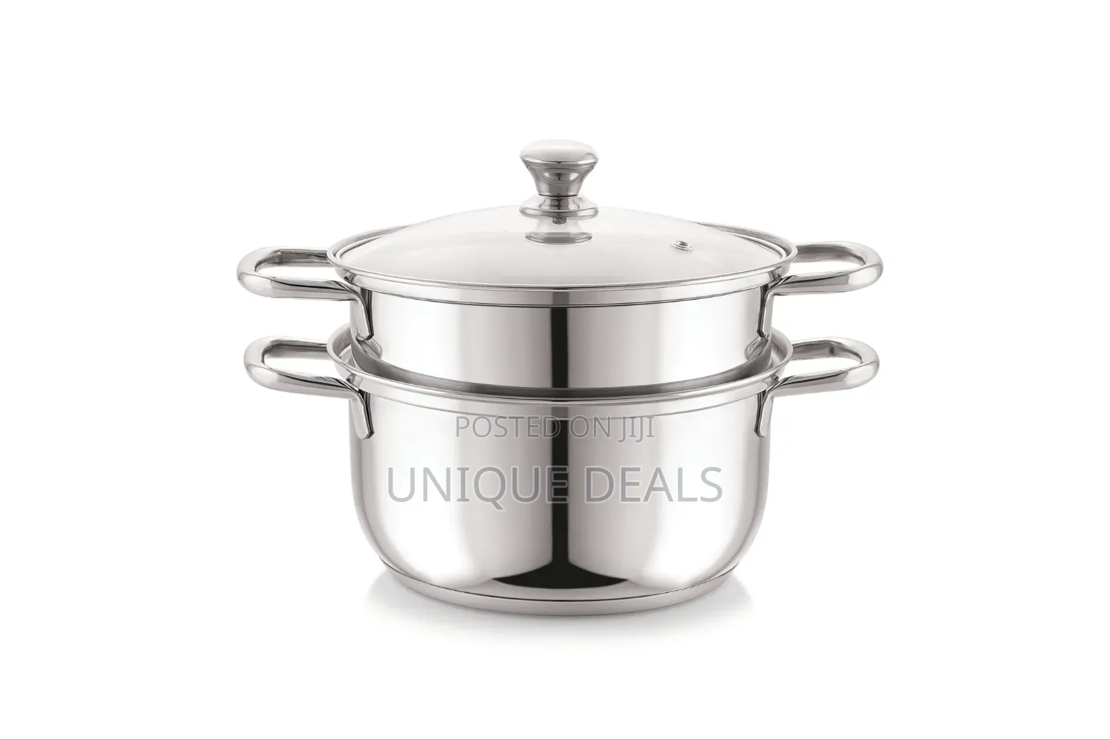 Stainless Steel 2 Tier Steamer With Glass Lid 24 Cm