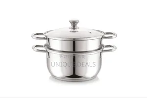 Stainless Steel 2 Tier Steamer With Glass Lid 24 Cm