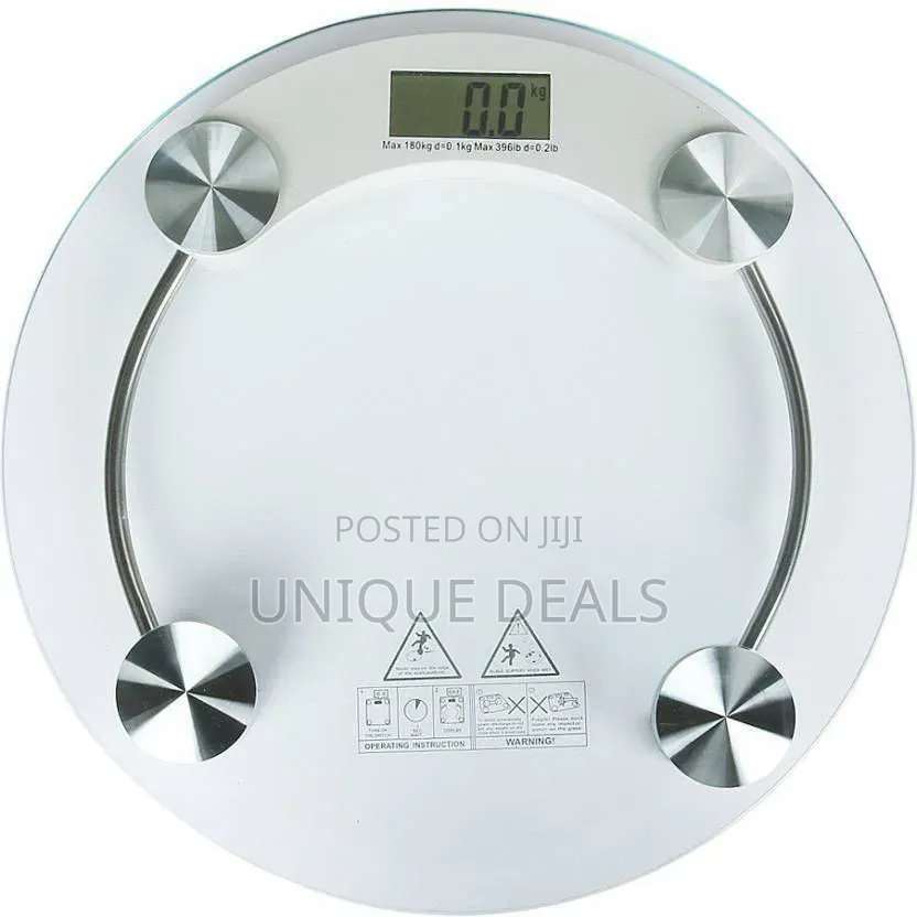 Round Shape 8 Mm Glass Weighing Scale Digital Bathroom Weight Scale