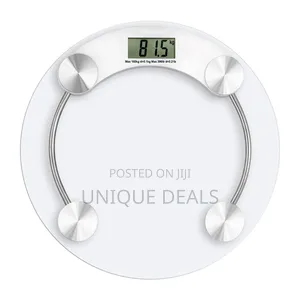 Round Shape 8 Mm Glass Weighing Scale Digital Bathroom Weight Scale