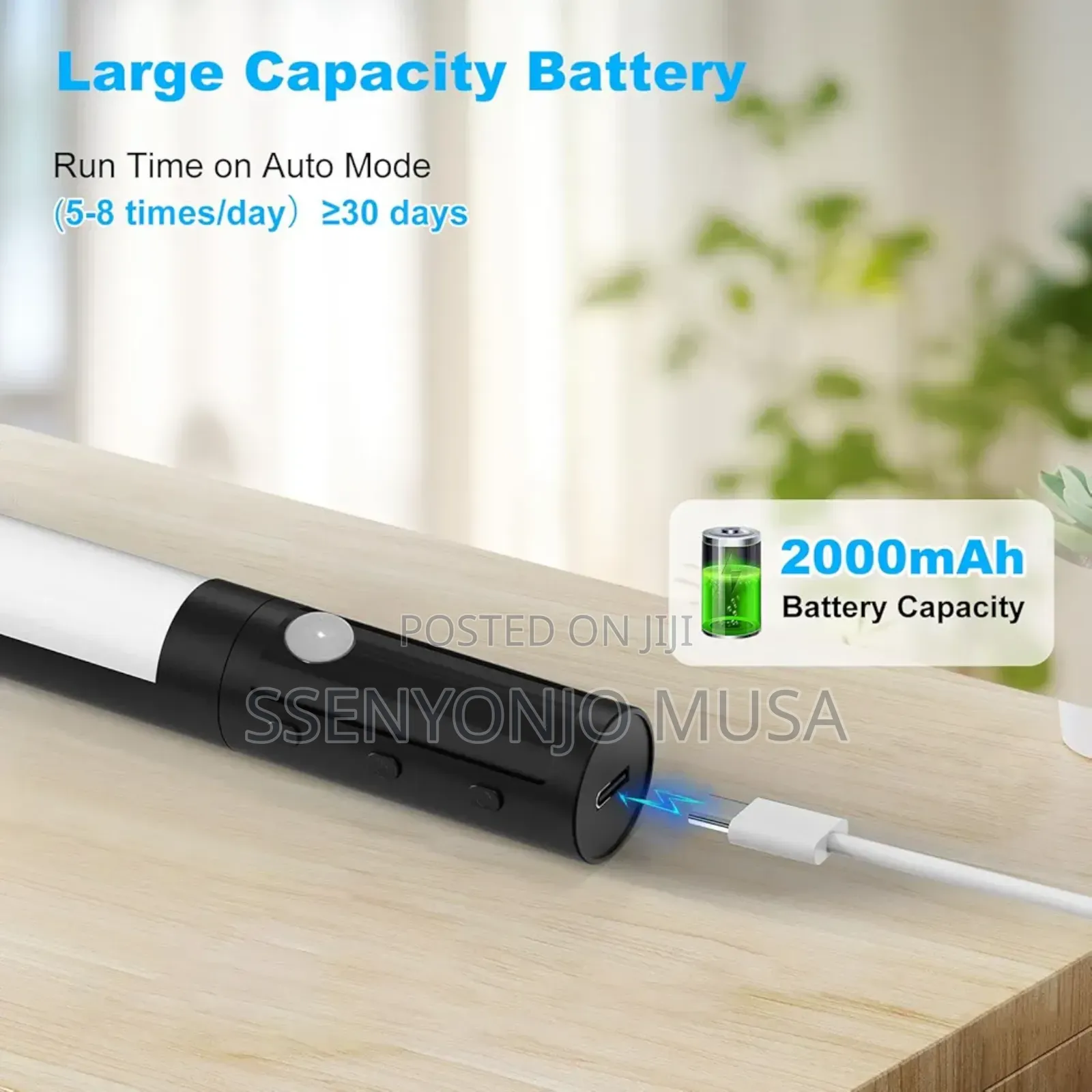 Motion Sensor Led Light Bar –40cm Usb Rechargeable Under Cabinet Light
